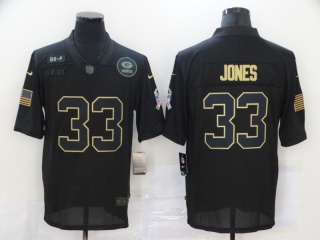 Green Bay Packers #33 Aaron Jones 2020 Salute to Service Limited Jersey Black 