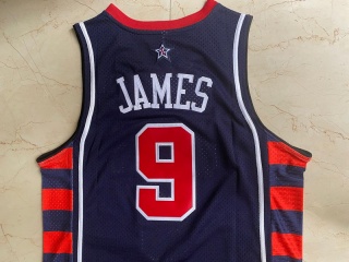 Team USA 9 Lebron James 2004 Basketball Jersey Blue