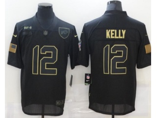 Buffalo Bills #12 Jim Kelly Salute to Service Limited Jersey Black