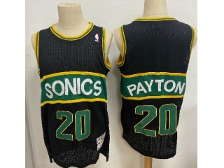 Seattle SuperSonics #20 Gary Payton Throwback Jersey Black