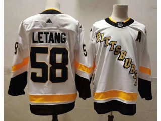 Adidas Pittsburgh Penguins #58 Kristopher Letang 2021 Breakaway Jersey White