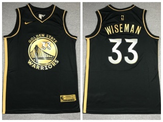 Golden State Warriors #33 James Wiseman 2021 Basketball Jersey Black Golden