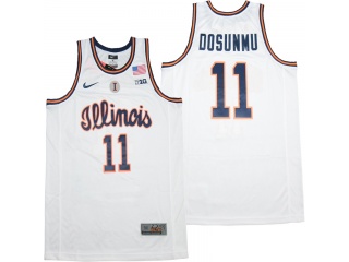 Illinois Fighting Illini #11 Ayo Dosunmu College Basketball Jersey White