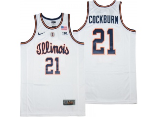 Illinois Fighting Illini #21 Kofi Cockburn College Basketball Jersey White