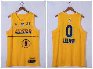 Jordan Portland Trail Blazers #0 Damian Lillard 2021 All Star Jersey Yellow