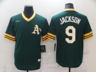 Nike Oakland Athletics #9 Reggie Jackson Pullover Jersey Green