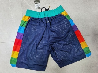 Denver Nuggets Just Don Shorts Navy Blue Rainbow