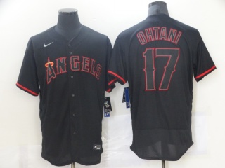 Nike Los Angeles Angels #17 Shohei Ohtani Lights Out Flexbase Jersey Black