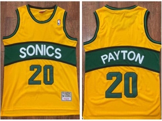 Seattle SuperSonics #20 Gary Payton Throwback Jersey Yellow 