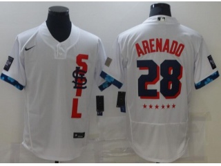 Nike Colorado Rockies #28 Nolan Arenado 2021 All Satr Flexbase Jersey White