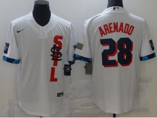 Nike Colorado Rockies #28 Nolan Arenado 2021 All Satr Cool Base Jersey White