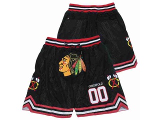 Chicago Blackhawks #00 Clark Griswold Basketball Short Black with Big Logo