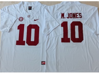 Alabama Crimson #10 Mac Jones Limited Jersey White