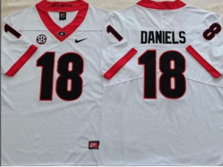 Georgia Bulldogs #18 JT Daniels Jersey White