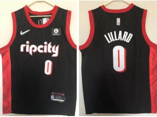 Nike Portland Trail Blazers #0 Damian Lillard 2021-2022 City Jerseys Black