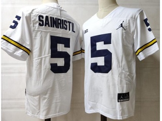 Michigan Wolverines #5 Mike Sainristil Limited Jersey White