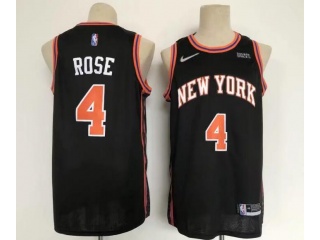 New York Knicks #4 Derrick Rose 2021-22 City Jersey Black 