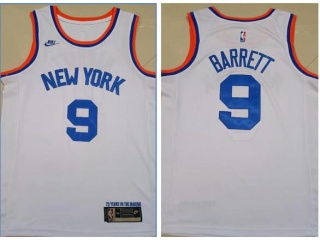 Nike New York Knicks #9 RJ Barrett Jersey White With Blue Number 