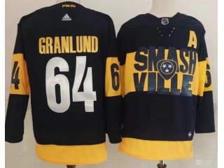 Adidas Nashville Predators #64 Mikael Granlund 2022 Stadium Jersey Black