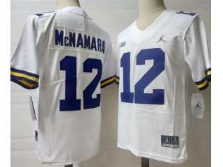 Michigan Wolverines #12 Cade McNamara Limited Jersey White