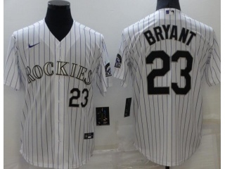 Nike Colorado Rockies #23 Kris Bryant Cool Base Jersey White