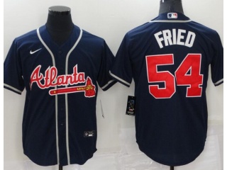 Nike Atlanta Braves #54 Max Fried Cool Base Jersey Blue