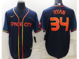 Nike Houston Astros #34 Nolan Ryan Space City Cool Base Jersey Blue