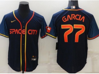 Nike Houston Astros #77 Luis Garcia Space City Cool Base Jersey Blue