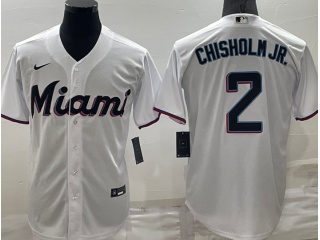 Miami Marlins #2 Jazz Chisholm Jr.Cool Base Jersey White 