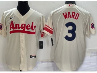 Nike Los Angeles Angels #3 Taylor Ward City Cool Base Jersey Cream