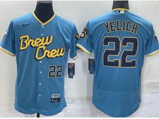 Nike Milwaukee Brewers #22 Christian Yelich City Flexbase Jersey Baby Blue