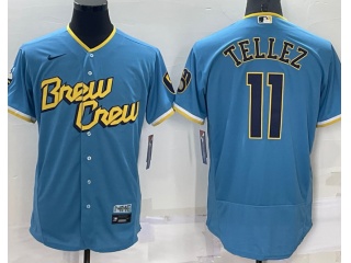 Nike Milwaukee Brewers #11 Rowdy Tellez City Flexbase Jersey Baby Blue