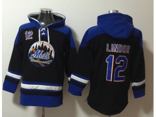 New York Mets #12 Francisco Lindor Hoodies  Black 