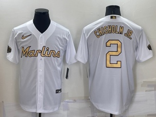 Nike Miami Marlins #2 Jazz Chisholm Jr. 2022 All Star Jerseys White