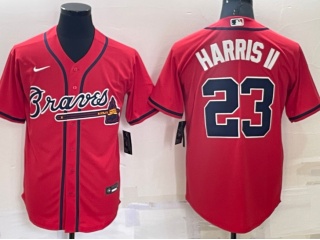 Nike Atlanta Braves #23 Michael Harris II Cool Base Jersey Red 