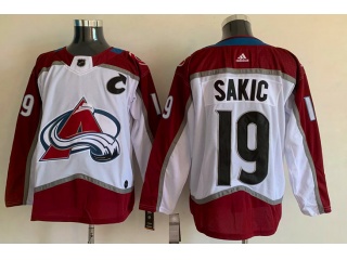 Adidas Colorado Avalanche #19 Joe Sakic Jersey White With Black Number