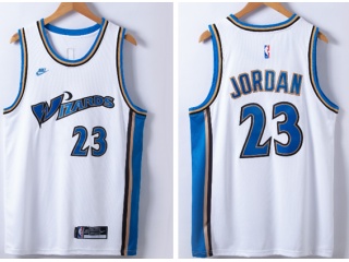 Nike Washington Wizards  #23 Michael Jordan Throwback Jersey White 