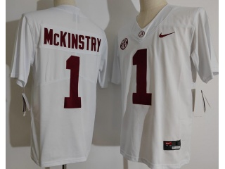 Alabama Crimson Tide #1 Kool-Aid McKinstry Jersey White