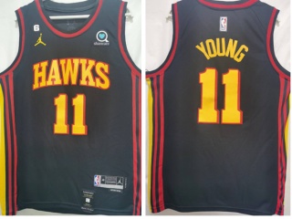 Jordan Atlanta Hawks #11 Trae Young 2022-23 Jersey Black