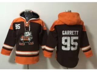 Cleveland Browns #95 Myles Garrett Hoodies Brown