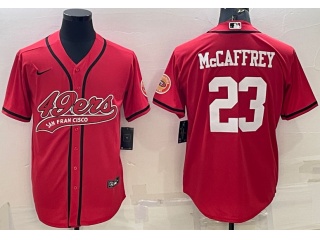 San Francisco 49ers #23 Christian Mccaffrey Baseball Jersey Red 