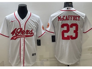 San Francisco 49ers #23 Christian Mccaffrey Baseball Jersey White