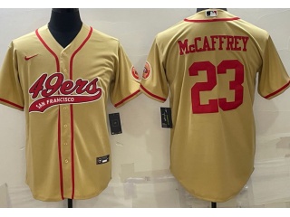 San Francisco 49ers #23 Christian Mccaffrey Baseball Jersey Gold 