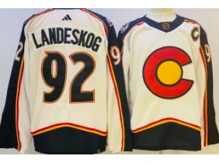 Colorado Avalanche #92 Gabriel Landeskog 2023 Reverse Jersey White