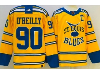 Adidas St.Louis Blues #90 Ryan O'Reilly 2023 Reverse Jersey Yellow 