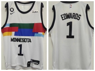 Minnesota Timberwolves #1 Anthony Edwards 2022-23 Season Jersey White City