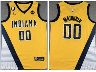 Nike Indiana Pacers #00 Bennedict Mathurin 2022-23 Jersey Yellow 