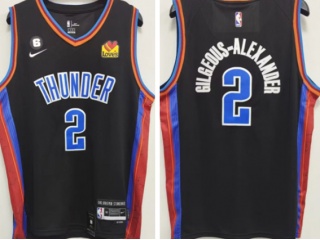 Nike Oklahoma City Thunder #2 Gilgeous-Alexander 2022-23 City Jersey Black 