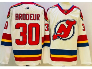 Adidas New Jersey Devils #30 Martin Brodeu 2023 Reverse Jersey White