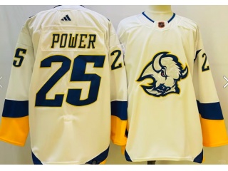 Adidas Buffalo Sabres #25 Owen Power 2023 Reverse Jersey White 